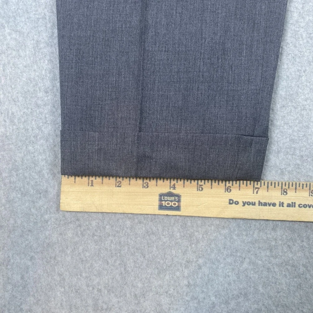 Lauren Ralph Lauren Dress Pants Mens 40x32 Gray Wool Pleated Cuffed Trousers